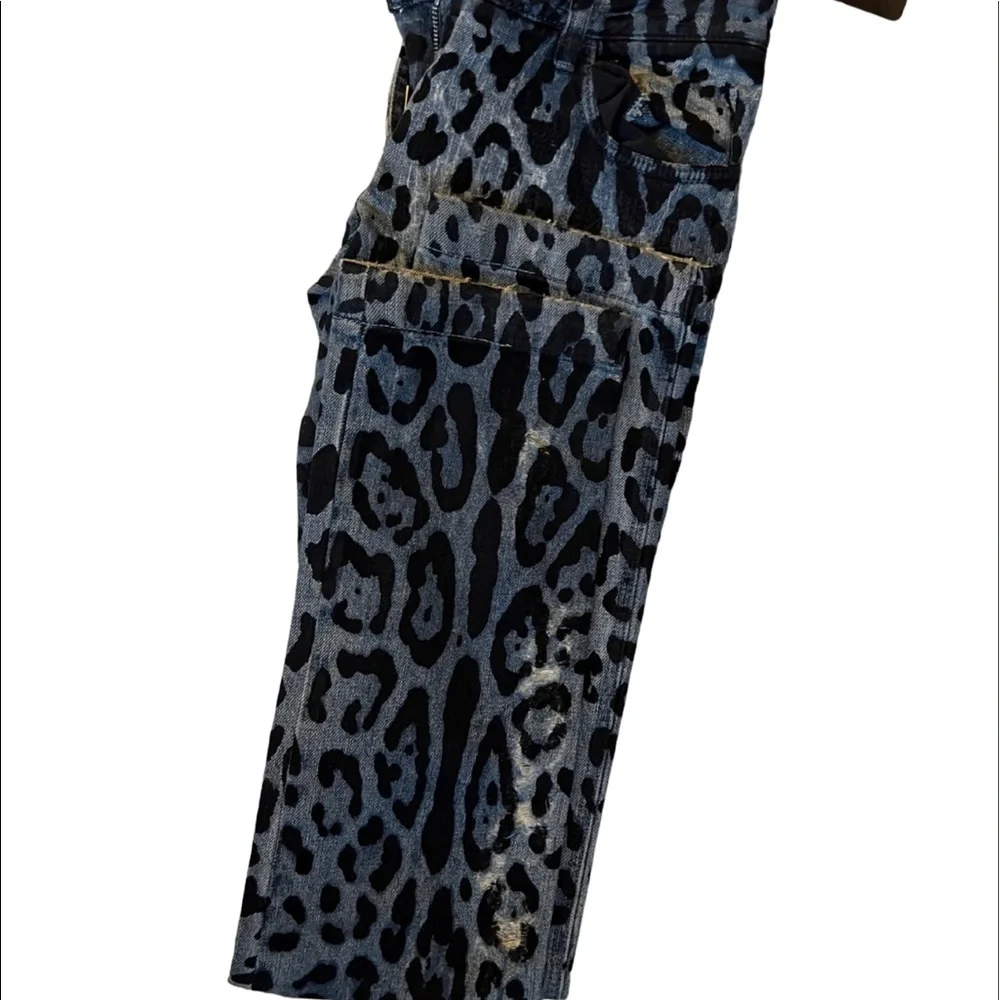 Leopard Print sz 38 Euro Dolce & Gabbana Runway Jeans - Picture 8 of 11